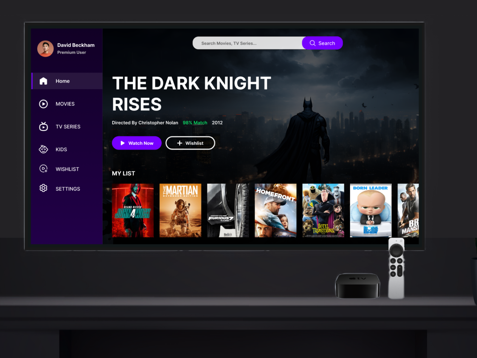 Movie App for TV adventure adventureui cinematicui design digitaldesign entertainment entertainmentdesign filminspired innovationindesign interactivemedia livingroomexperience movie movie app tv tv app ui ui design userinterface ux visualdesign