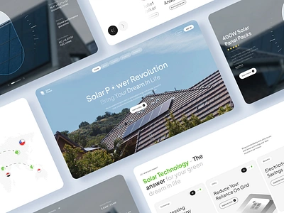 Solar Power Landing Page clean energy graphic green landing page map solar energy solar panel solar power typography ui ui ux ux web design