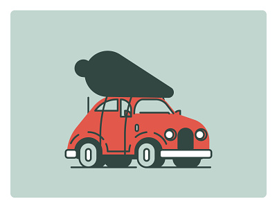 Car car christmas design graphic design icon illustration line logo minimal retro simple tree ui