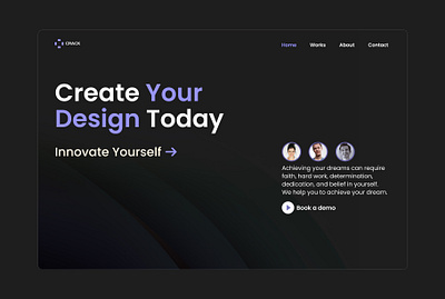 Hero section darkmode design agency homepage landing page website