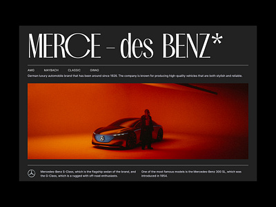 Mercedes Benz - LN2 app design bold clean free font landing page landscape minimal red ui webdesign