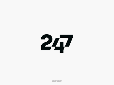 24/7 Logo 24 247 24h clock daily date day graphic design logo monogram number numbers pause service services shift time work