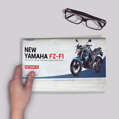 NEW YAMAHA FZ-FI Motorcycle Press Ads Design. ads adver advertising branding creative design graphic design logo marketing modern motorcycle paper ads post design press ads social media yamaha