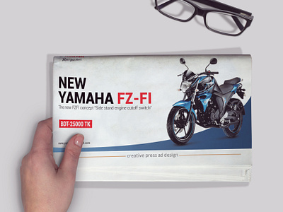 NEW YAMAHA FZ-FI Motorcycle Press Ads Design. ads adver advertising branding creative design graphic design logo marketing modern motorcycle paper ads post design press ads social media yamaha