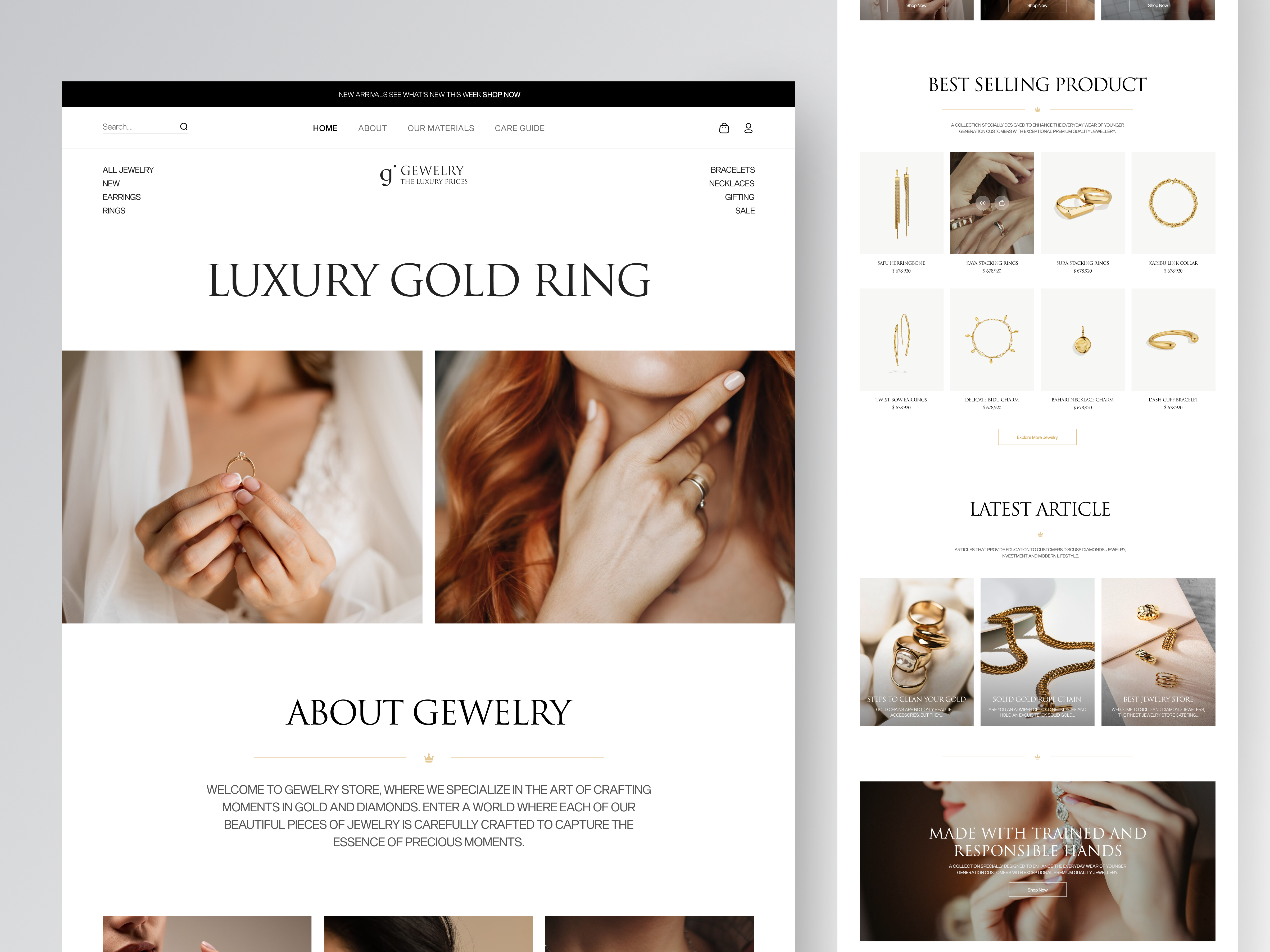 Jewelry - Ecommerce Landing Page clean diamond ecommerce jewelry jewelry shop landing page luxury online shop online store store web web store website