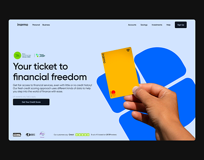 FinTech Credit Score Building beanos card clean credit card design fintech hero tech webflow