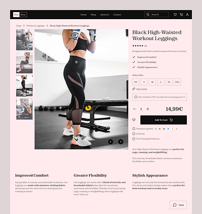 E-commerce Product Page for Workout Leggings