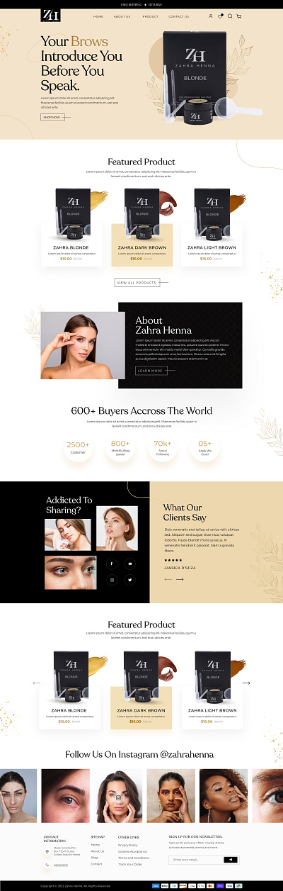 Zahra Henna E-Commerce modern modern design shopify web design webdesign website website design