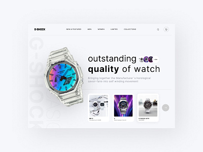 G-SHOCK Watch Web UI 3d animation branding graphic design logo motion graphics store ui uidesign uiux ux watch