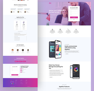 Landing Page For Customers Service app branding design graphic design illustration logo typography ui ux vector website