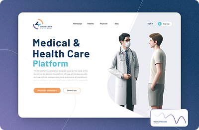 Medical Platform graphic design landing page ui