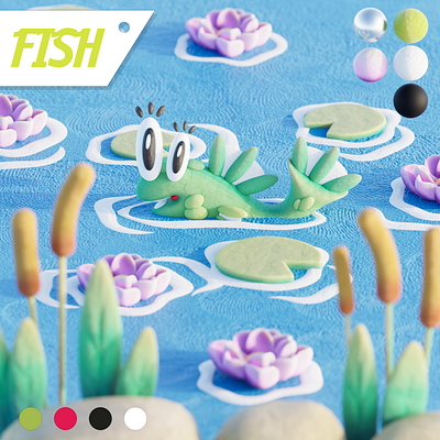 Fish Character Art 3d
