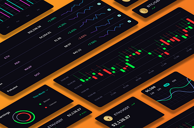 Crypto & ForEx UI Elements chart crypto dashboard data visualisation forex graph graphic design line ui ux