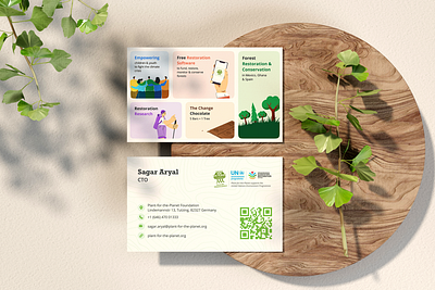 Business Card for Plant for the Planet 3d animation app businesscard card creative design germany graphic design illustration logo planet plant ui vector visiting card