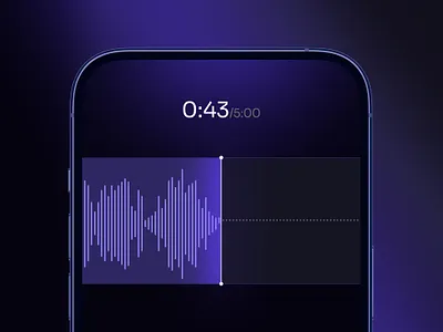 Voice record screen app branding clean design glow gradient presentation product design ui user experience user interface ux voice voice record