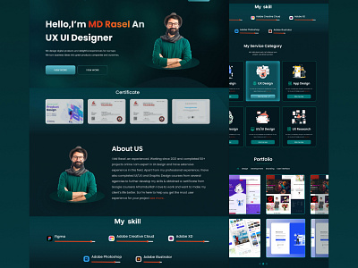 Personal Protfilo Website Design | Ui landing page. ai design figma design figma website full website graphic design landing page landing page design landing page ui portfolio template portfolio website design product design quality service redesign ui uiux user interface ux web design web designer