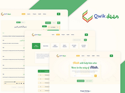 Qwik Deen Full Web Ui islam islamic webpage landing pages muslim muslim website ui uiux design ux web design website design
