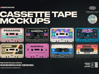 Cassette Tape Mockups cassette cassette mockup cassette tape mockup mockups music mockup nostalgia photorealistic portfolio retro tape mockup vintage