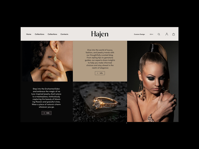 HAJEN Jewelry Brand Website Design branding graphic design jewelry website web design