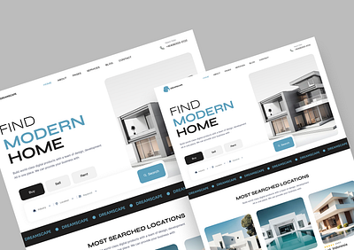 Real Estate Landing Page UI Design creativedesign creativeweb designtrends minimalui modernui uiinspiration uiux userinterface webdesign webhero