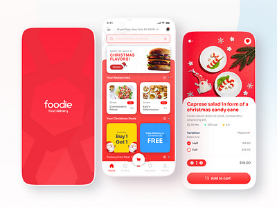 Christmas Food Delivery App app brand branding branding app christmas food christmas theme delivery fastfood identity logo product startup theme ui ui design ui inspiration visual we web website