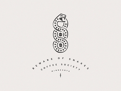 Beware of Snakes coffee custom dagger design illustration lockup logo minnesota snake society