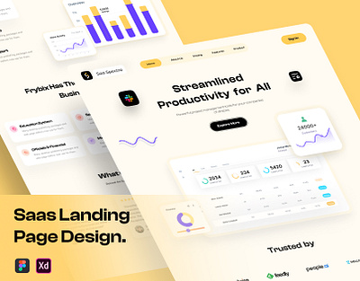 Saas Landing Page Design. 3d animation branding exploreefficiency futureofwork graphic design logo motion graphics nextgensoftware saasinnovation ui