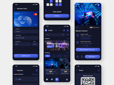 Ticketer - Event Booking App clean event event app event booking event booking app figma template mobile app mobile app template mobile ui kit ui ui kit ui template uidesign uidesigner uiux uiuxdesign userinterface