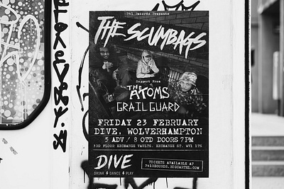 The Scumbags Ep Release Show 2024 alternative bands branding gig poster grunge guitar live music poster punk rock punx rock show type typography