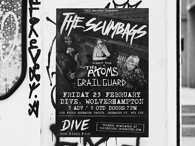 The Scumbags Ep Release Show 2024 alternative bands branding gig poster grunge guitar live music poster punk rock punx rock show type typography