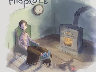 Fireplace animation design graphic design ill illustration instagram photoshop portrait