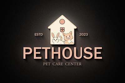 Pet House Logo adobe adobe illustrator care center cat dog elegant logo free logo graphic design logo logo design pet pet house logo unique logo