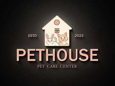 Pet House Logo adobe adobe illustrator care center cat dog elegant logo free logo graphic design logo logo design pet pet house logo unique logo