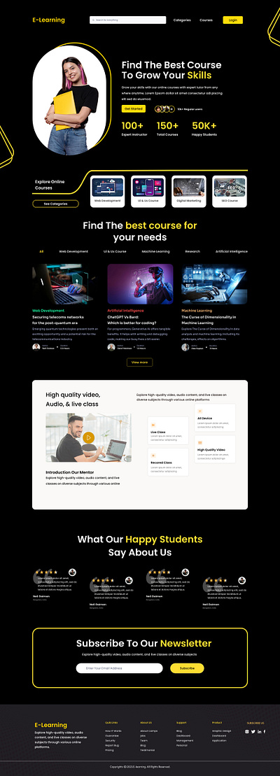 E-learning Landing Page branding elearning elearning landing page graphic design illustration landing page landing page design landingpage ui ux