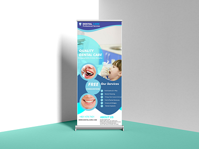 Dental Clanic Roll up Standee branding dental elegant element graphic design illustrator ilustrator photoshop psd rollupstandee standees ui