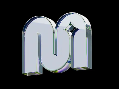 Mooney Labs Logo 3d blender glass icon logo m refraction