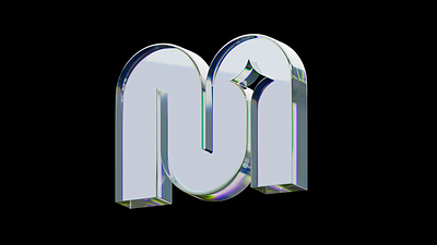Mooney Labs Logo 3d blender glass icon logo m refraction