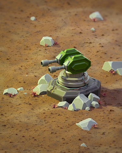 Turret 3d animation blender graphic design motion graphics spaceship