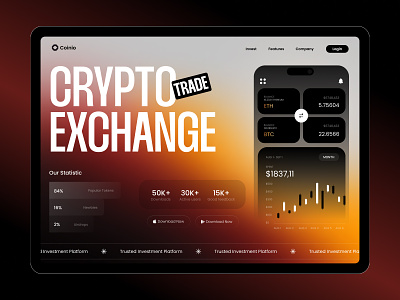 Crypto Landing Page crypto cryptocurrency design figma finance minimal nft ui ux web website