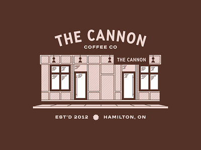 Cannon Coffee Rebrand apparel badge business coffee company drawing illustration merch merchandise patch restaurant shirt small sticker storefront typography