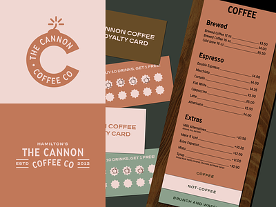 Cannon Coffee Rebrand badge brand branding c cannon cannonball card coffee lockup logo menu patch rebrand restaurant sticker typography