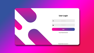 Login page User Interface design