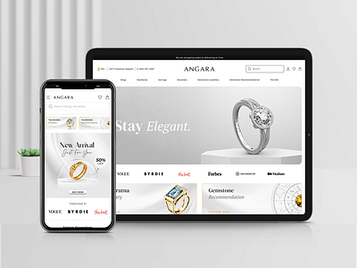 Jewelry Ecommerce Website - Angara app ecommerce interface landing page mobile app design online store ui ui ux ux website website design