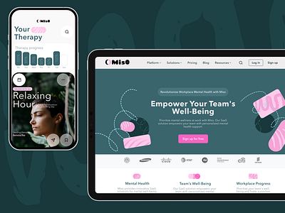 SaaS mental health support company for workers branding, IOS App app app design brand design branding graphic design home page design ios logo saas ui ux webdesign
