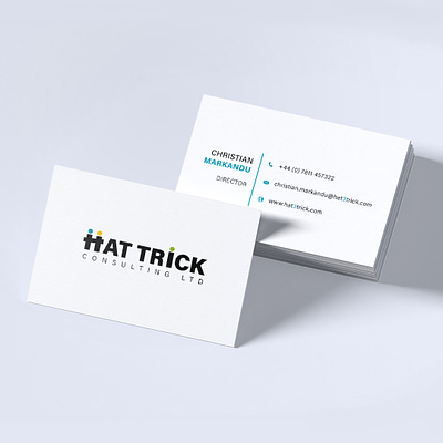 Hat Trick Consulting Business cards branding business cards design emblem graphic design logo logomark printing