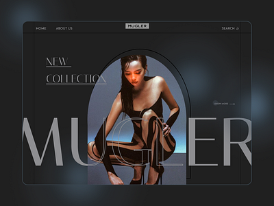 Design concept for online clother shop Mugler clother shop clothershop concept dark design design concept logo mugler mugler shop ui uiux design ux web design