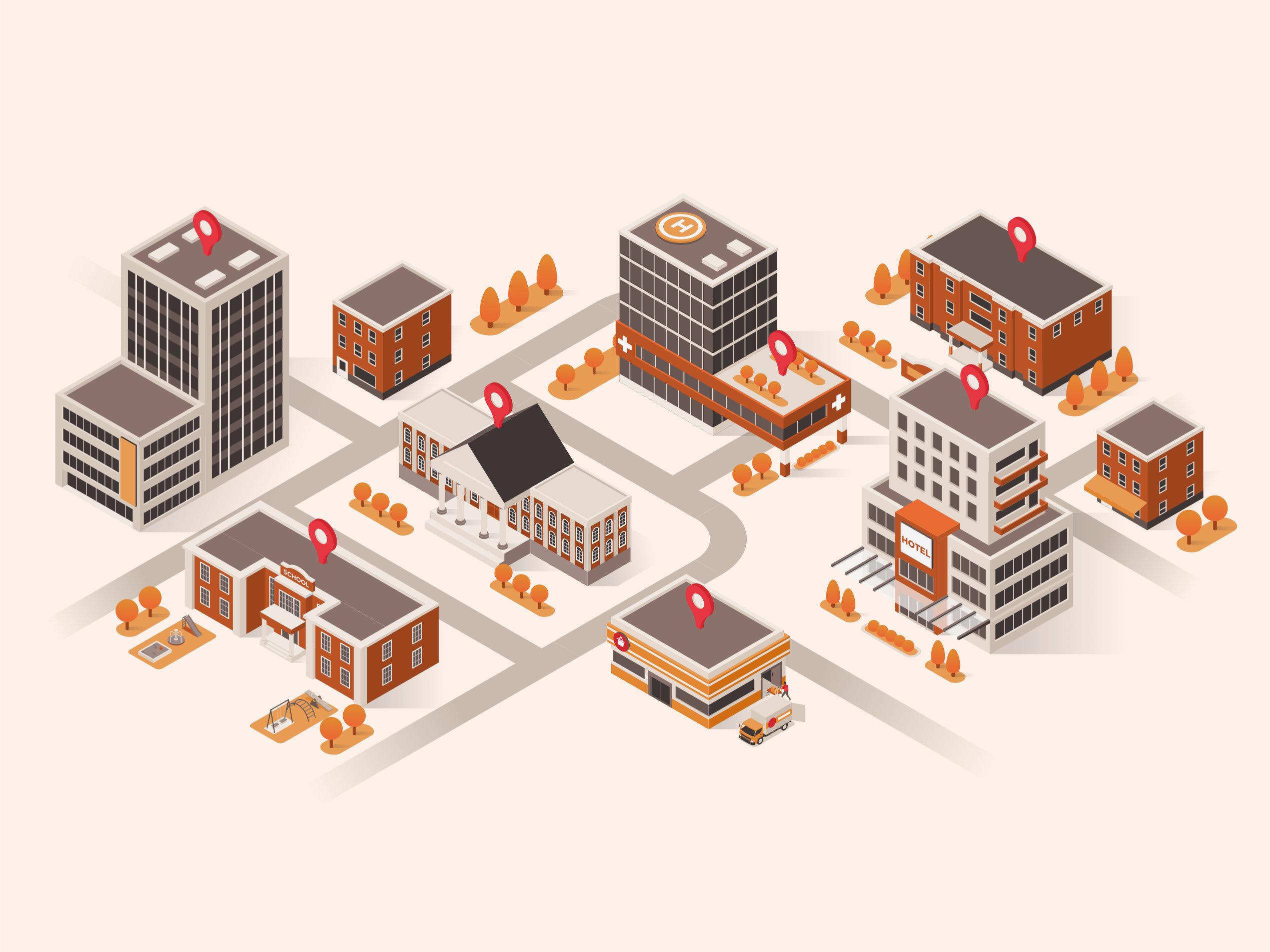 Example of Custom Isometric Hero Illustration