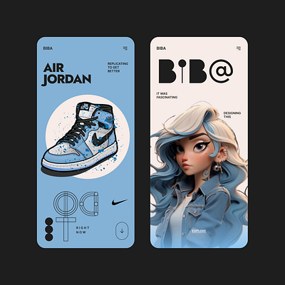 Air Jordan branding graphic design illustration landing page mobile app ui