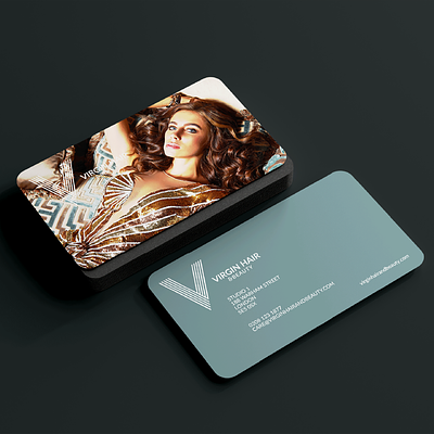 Virgin Hair & Beauty branding business cards design printing