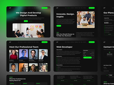 Nudge - Design And Development Agency UI Kit agency creative dark dark mode dark ui design agency marketing agency portfolio ui web design website